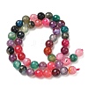 Dyed Natural Agate Faceted Round Beads Strands G-E320E-8mm-16-4