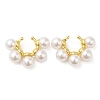 Rack Plating Brass Cuff Earrings with Plastic Pearl Beaded EJEW-M222-03G-1