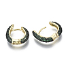 Brass Micro Pave Cubic Zirconia Huggie Hoop Earrings KK-R137-015A-NF-3