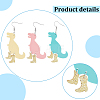 ANATTASOUL 3 Pairs 3 Colors Dinosaur & High Heels Acrylic Dangle Earrings EJEW-AN0002-79-3