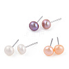 Dyed Natural Pearl Stud Earrings PEAR-N020-06C-3