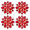 4Pcs Brass Micro Pave Cubic Zirconia Buttons DIY-FG0007-82D-1