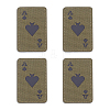 4Pcs Ace of Spades Playing Card Reflective Nylon and Polyester Hook and Loop Tapes AJEW-GA0009-03A-1