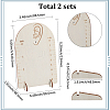 2 Sets Arch Shaped Boxwood Earrings Display Stands with Measuring Scale ODIS-SC0001-08-2