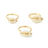 Natural Shiva Eye Shell Finger Rings RJEW-TA00166-2