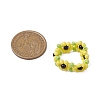 Flower Glass Stretch Rings for Women RJEW-JR00769-3