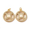 Copper Cash Brass Micro Pave Cubic Zirconia with Synthetic Opal Pendants KK-D096-08G-02-1