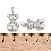 Brass Micro Pave Clear Cubic Zirconia Pendants CU-CBAA571-19P-3