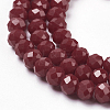 Faceted Solid Color Glass Rondelle Beads Strands X-GLAA-Q044-6mm-25-3