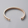 304 Stainless Steel Grooved Open Cuff Bangle for Women BJEW-WH0009-11RG-1