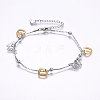 304 Stainless Steel Charm Bracelets STAS-O099-03GP-1