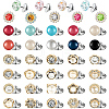 39Pcs Flower & Flat Round ABS Plastic with Alloy Lapel Pin Backs for Backpack Clothes JEWB-GF0001-55-7