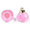 Transparent Spray Painted Glass Charms GLAA-N035-031-C09-4