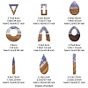 18Pcs 9 Styles Transparent Resin & Walnut Wood Pendants RESI-FS0001-78-4