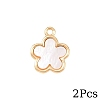 2Pcs Natural Shell Flower Charms KK-YW0003-75-1