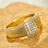 Brass Micro Pave Clear Cubic Zirconia Finger Rings FS-WGEE21A-02-3