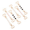 6Pcs 3 Styles Alloy Enamel Heart Link Bag Extender Chains KEYC-TAC00058-2