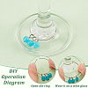 BENECREAT DIY Rectangle & Heart Wine Glass Charm Making Kits DIY-BC0005-35-4