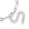 201 Stainless Steel Paperclip Chain Bracelets for Women BJEW-N036-02P-2