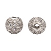 Brass Cubic Zirconia Beads ZIRC-F001-31P-1