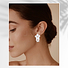 1 Pair Alloy Flower Dangle Stud Earrings EJEW-SP0001-18-6
