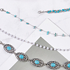 2 Sets 2 Styles Synthetic Turquoise Chips & Plastic Imitation Pearl Beads Hat Chain AJEW-CN0004-03-7