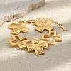 304 Stainless Steel Textured Religion Cross Link Chain Bracelets SA-CBA3E4B-02G-2