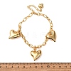 304 Stainless Steel Heart Charms Bracelets BJEW-G758-02G-5