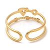 304 Stainless Steel Hollow Open Cuff Rings for Women STAS-D085-23G-3
