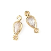 SHEGRACE Brass Pave Clear Cubic Zirconia Teardrop Connector Charms XGRQ2O545-449G-2