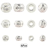 9Pcs 3 Styles Brass Micro Pave Clear Cubic Zirconia Beads KK-YW0004-43S-1
