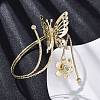 Flower & Butterfly Alloy Arm Cuff Bangles for Girl Women LS-AJEW-A063-01F-G-2