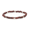 Natural Wood Beads Stretch Bracelets Set BJEW-JB07344-4