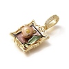 Brass Micro Pave Cubic Zirconia Pendents KK-R212-03G-05-2