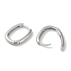 Rectangle Brass Huggie Hoop Earrings for Women EJEW-U008-12P-2