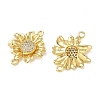 Brass Micro Pave Clear Cubic Zirconia Connector Charms CU-CBA280C-12G-2