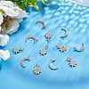 SUPERFINDINGS 12Pcs 6 Style Brass Micro Pave Clear Cubic Zirconia Charms KK-FH0003-88-4