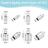 60Pcs 4 Styles 201 Stainless Steel Cord Ends STAS-UN0063-70-3