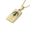 304 Stainless Steel Black Enamel Rectangle with Constellation Pendant Necklaces NJEW-I128-01I-1