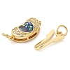 Brass Micro Pave Clear Cubic Zirconia Box Clasps KK-K385-094G-3