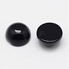 Natural Dyed & Heated Black Agate Cabochons G-F313-01-18mm-1