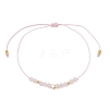 Natural Round Rose Quartz Beads Braided Bead Bracelets for Women BJEW-JB11655-07-2