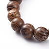 Unisex Wood Beads Stretch Bracelets BJEW-JB04965-4