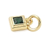 Brass Pave Cubic Zirconia Pendants KK-K368-13G-03-2