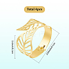 4Pcs Leaf Iron Cuff Bangles BJEW-SP0001-15G-2