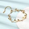 304 Stainless Steel Colorful Rhinestone Leaf Link Chain Bracelets SA-CBAF6AD-12G-1