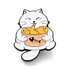 Cat with Fish Enamel Pin JEWB-I015-37EB-1