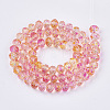 Transparent Spray Painted Glass Beads Strands DGLA-T001-001E-2