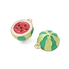 Fruits Style Eco-Friendly Rack Plating Brass Enamel Pendants KK-S507-07B-G-2