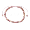 Natural Rhodonite Braided Bead Bracelets BJEW-JB11241-02-2